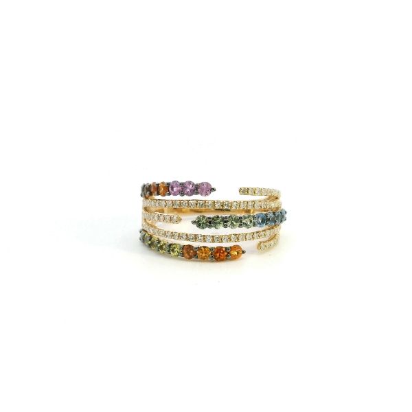 14KY Multi Colored Sapphire and Diamond Ring Kiefer Jewelers Lutz, FL