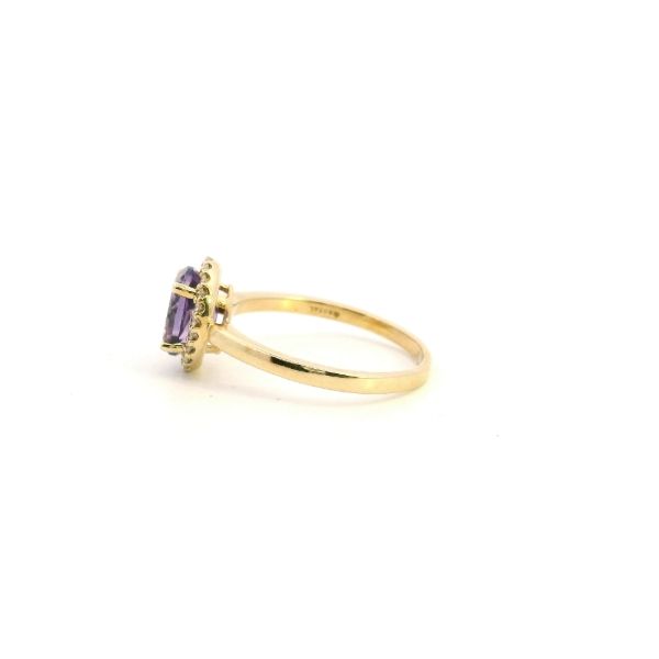14KY Amethyst and Diamond Halo Ring Image 4 Kiefer Jewelers Lutz, FL