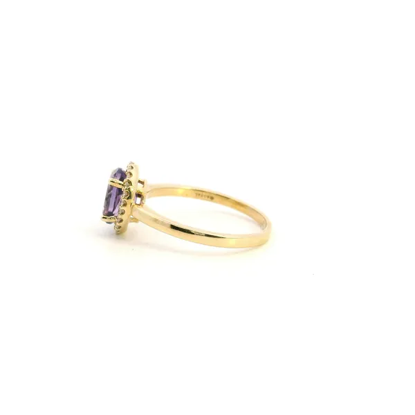 14KY Amethyst and Diamond Halo Ring Image 4 Kiefer Jewelers Lutz, FL