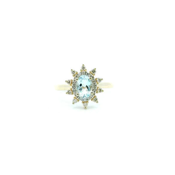 14KY Aquamarine and Diamond Halo Fashion Ring Kiefer Jewelers Lutz, FL
