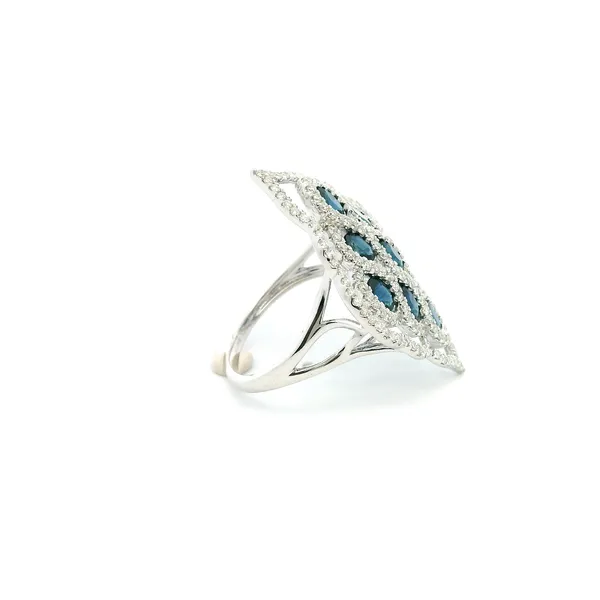 14KW Sapphire and Diamond Cocktail Ring Image 3 Kiefer Jewelers Lutz, FL