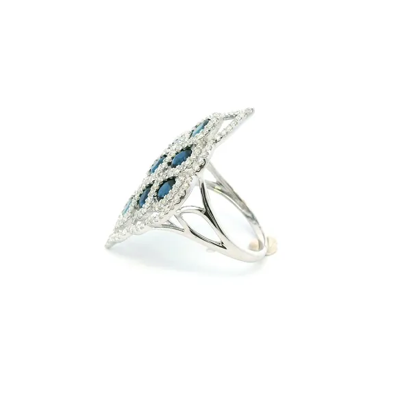 14KW Sapphire and Diamond Cocktail Ring Image 4 Kiefer Jewelers Lutz, FL