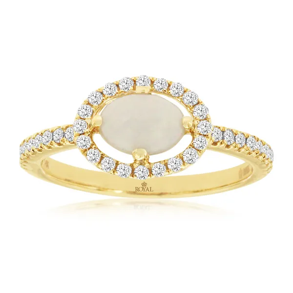 14KY Opal and Diamond Halo Fashion Ring Kiefer Jewelers Lutz, FL