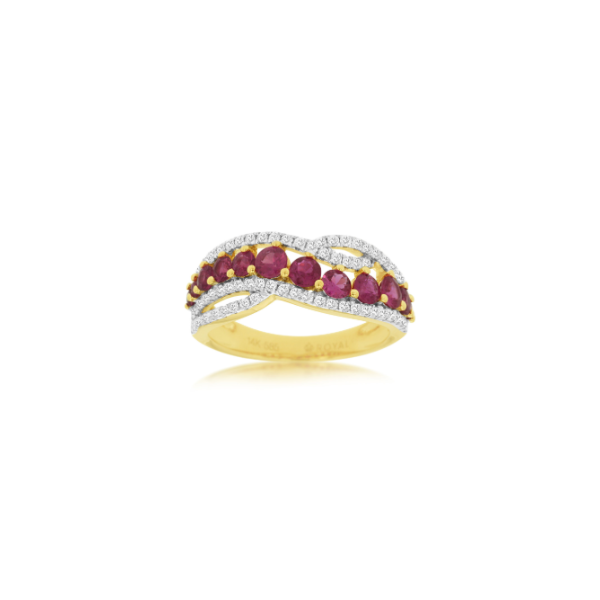 14KY Ruby and Diamond Wave Fashion Ring Kiefer Jewelers Lutz, FL