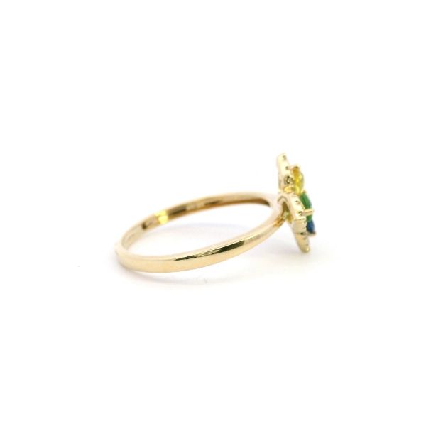 14KY Multi-Colored Sapphire and Diamond Flower Ring Image 3 Kiefer Jewelers Lutz, FL