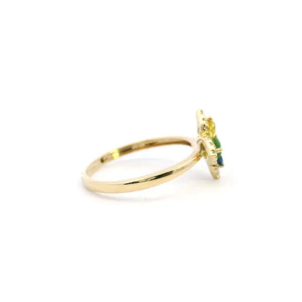 14KY Multi-Colored Sapphire and Diamond Flower Ring Image 3 Kiefer Jewelers Lutz, FL