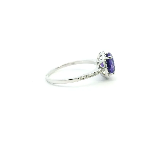 14KW Amethyst and Diamond Halo Ring Image 3 Kiefer Jewelers Lutz, FL