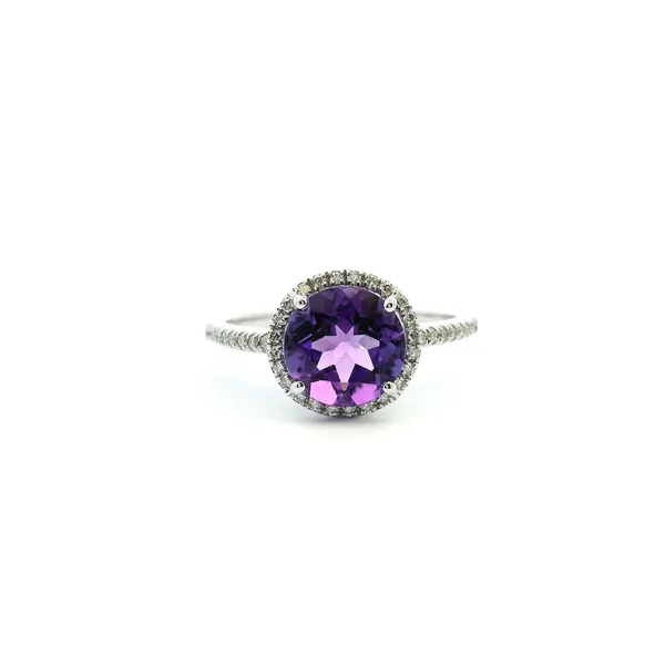 14KW Amethyst and Diamond Halo Ring Kiefer Jewelers Lutz, FL