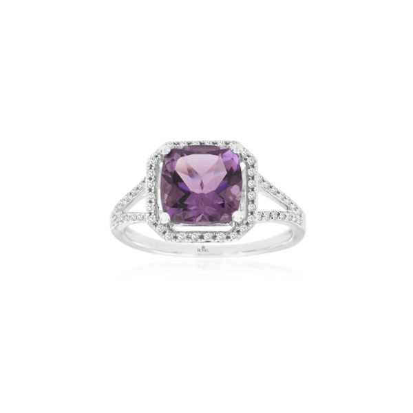 14KW Amethyst and Diamond Halo Ring Kiefer Jewelers Lutz, FL