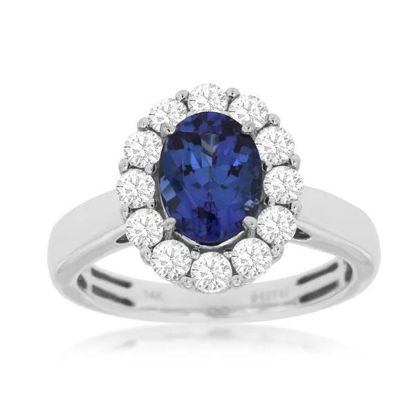 14KW Tanzanite and Diamond Halo Ring Kiefer Jewelers Lutz, FL