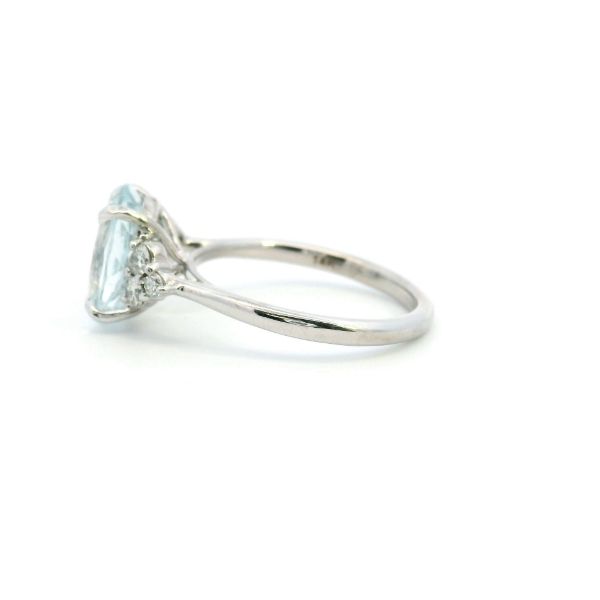 14KW Aquamarine and Diamond Fashion Ring Image 4 Kiefer Jewelers Lutz, FL
