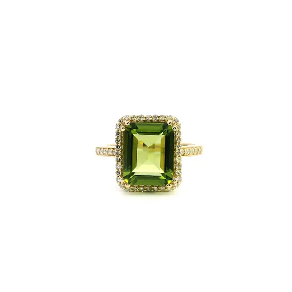 14KY Peridot and Diamond Halo Fashion Ring Kiefer Jewelers Lutz, FL