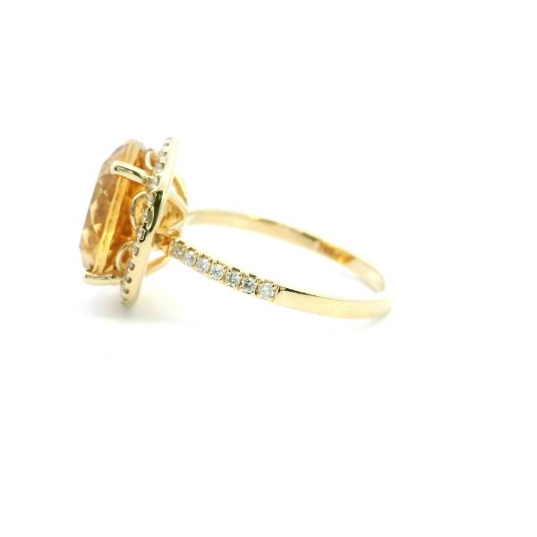 14KY Round Citrine and Diamond Halo Fashion Ring Image 4 Kiefer Jewelers Lutz, FL