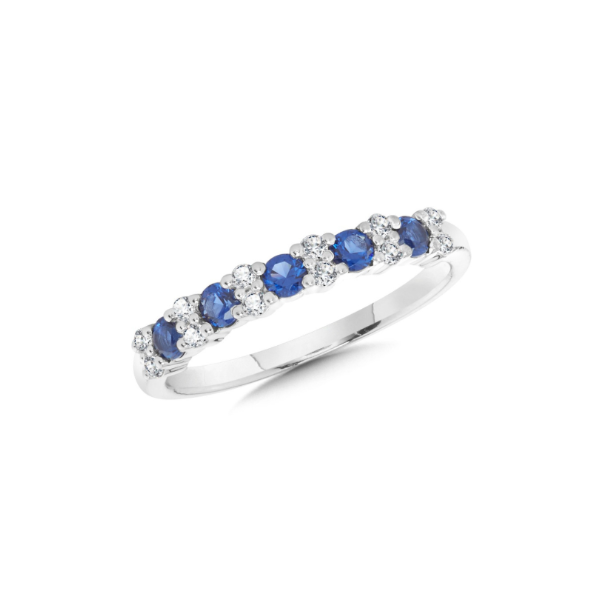 14KW Blue Sapphire and Diamond Stackable Band Kiefer Jewelers Lutz, FL