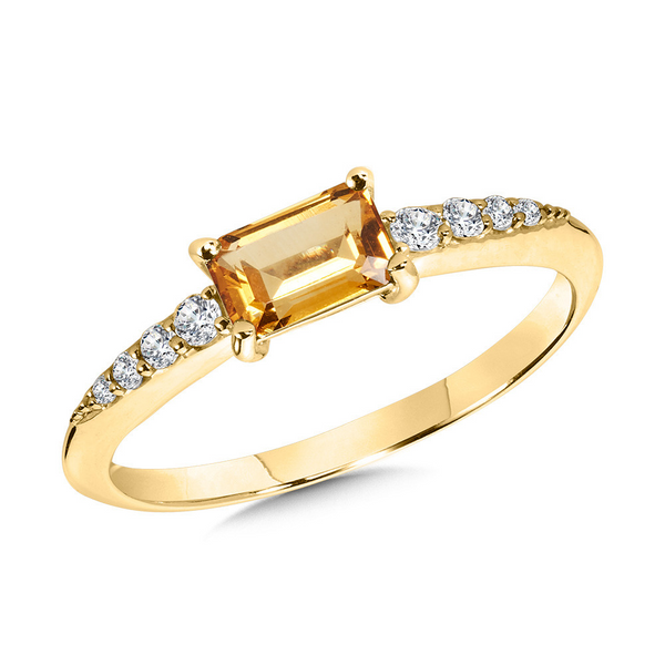 14KY Diamond and Citrine Ring Kiefer Jewelers Lutz, FL