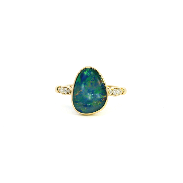 14KY Doublet Opal and Diamond Ring Kiefer Jewelers Lutz, FL