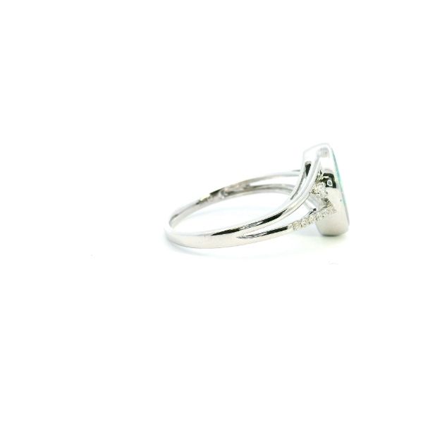 14KW Doublet Opal and Diamond Ring Image 3 Kiefer Jewelers Lutz, FL