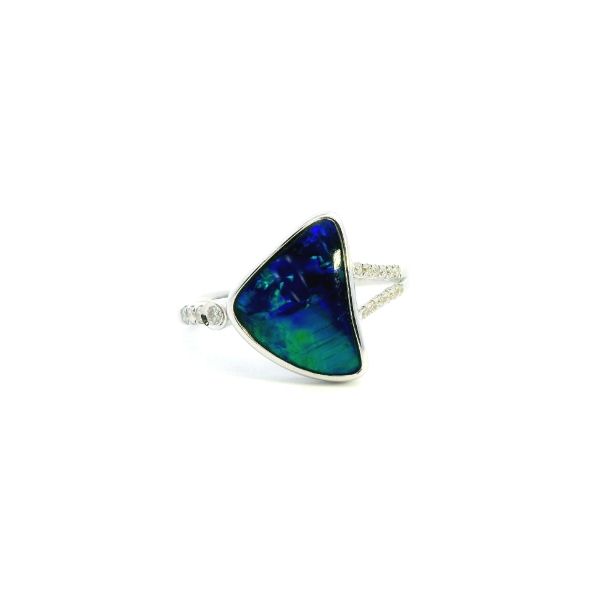 14KW Doublet Opal and Diamond Ring Kiefer Jewelers Lutz, FL
