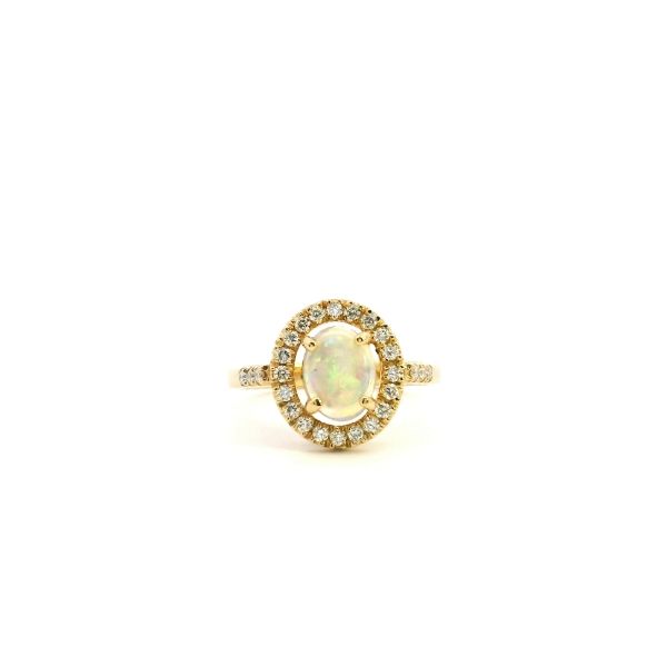 14KY Oval Opal and Diamond Halo Ring Kiefer Jewelers Lutz, FL