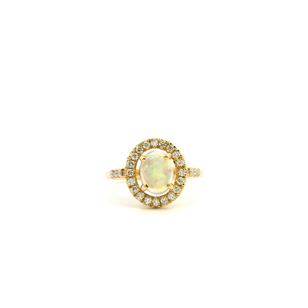 14KY Oval Opal and Diamond Halo Ring Kiefer Jewelers Lutz, FL