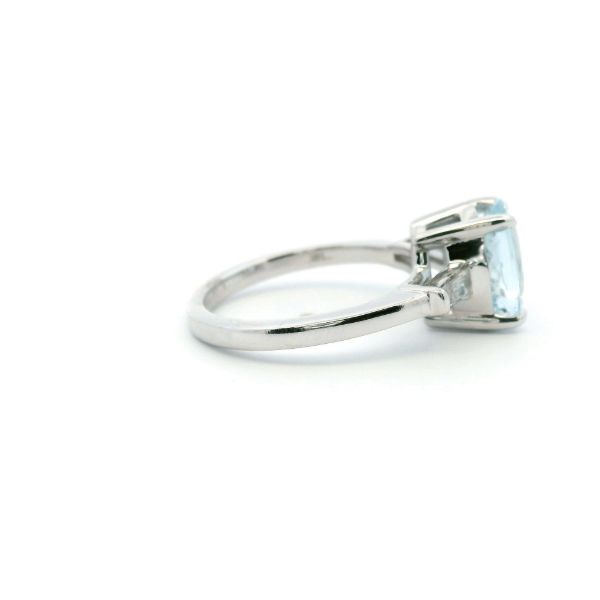 14KW Oval Aquamarine and Diamond Ring Image 3 Kiefer Jewelers Lutz, FL