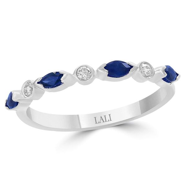 14K Sapphire Marquise and Round Diamond Ring Kiefer Jewelers Lutz, FL