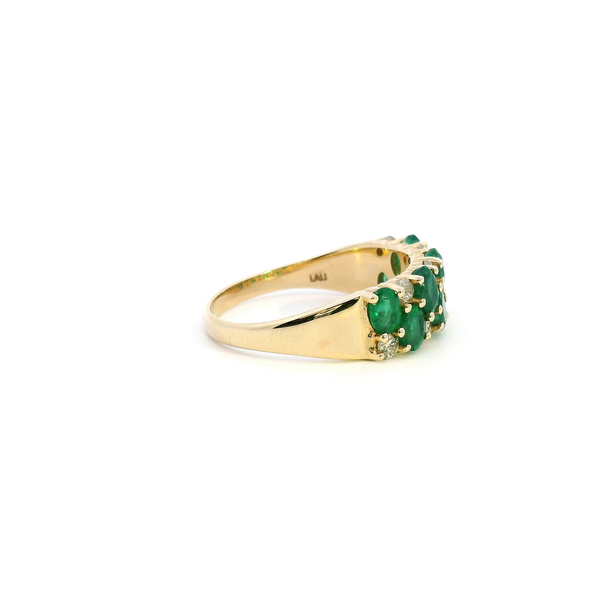 14KY Oval Emerald and Diamond Fashion Ring Image 3 Kiefer Jewelers Lutz, FL