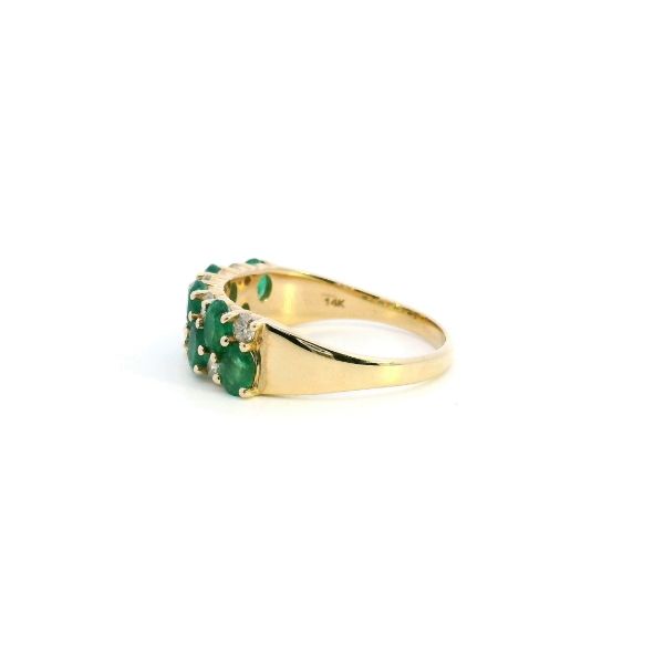 14KY Oval Emerald and Diamond Fashion Ring Image 4 Kiefer Jewelers Lutz, FL