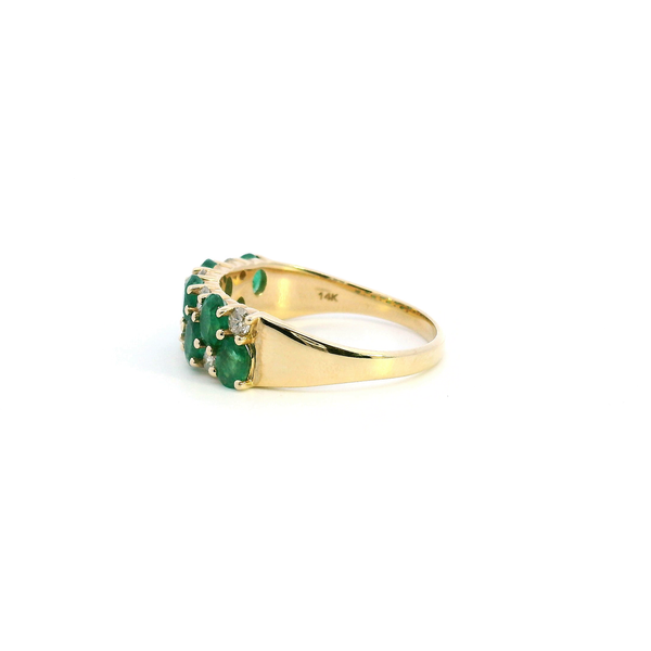 14KY Oval Emerald and Diamond Fashion Ring Image 4 Kiefer Jewelers Lutz, FL