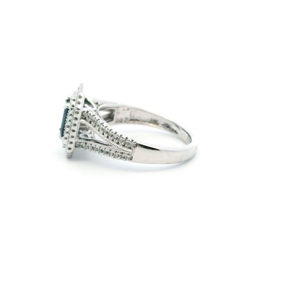 14KW Emerald Cut Sapphire and Diamond Ring Image 4 Kiefer Jewelers Lutz, FL