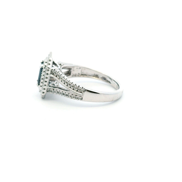 14KW Emerald Cut Sapphire and Diamond Ring Image 4 Kiefer Jewelers Lutz, FL