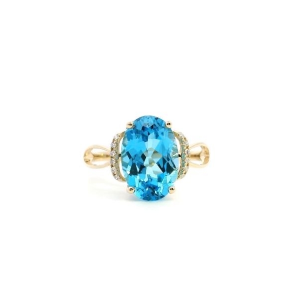 14KY Swiss Blue Topaz and Diamond Fashion Ring Kiefer Jewelers Lutz, FL