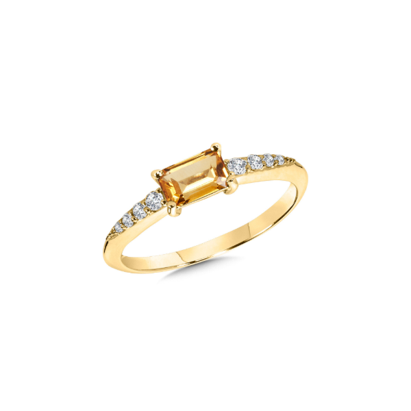 14KY Diamond and Citrine Ring Kiefer Jewelers Lutz, FL