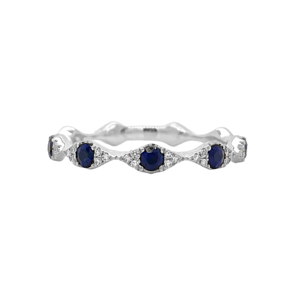 14KW Sapphire and Diamond Stackable Band by Shy Creation Kiefer Jewelers Lutz, FL