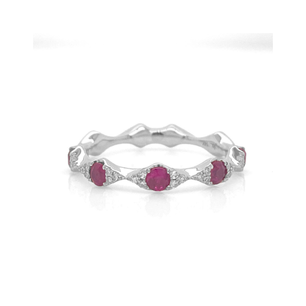 14KW Ruby and Diamond Scalloped Band by Shy Creation Kiefer Jewelers Lutz, FL