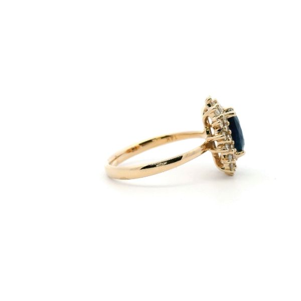 14KY Sapphire and Diamond Halo Ring Image 3 Kiefer Jewelers Lutz, FL