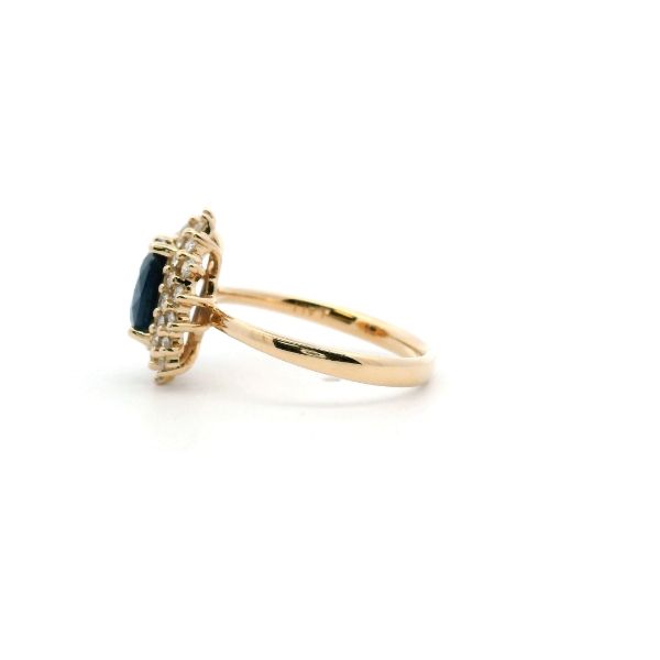 14KY Sapphire and Diamond Halo Ring Image 4 Kiefer Jewelers Lutz, FL