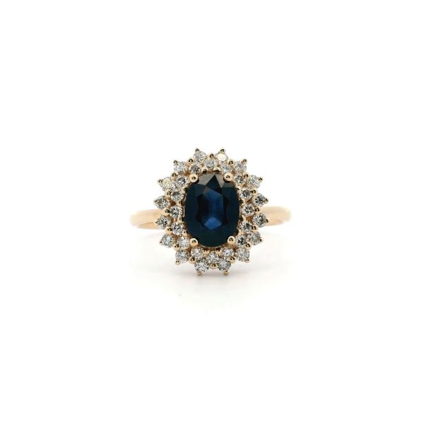 14KY Sapphire and Diamond Halo Ring Kiefer Jewelers Lutz, FL