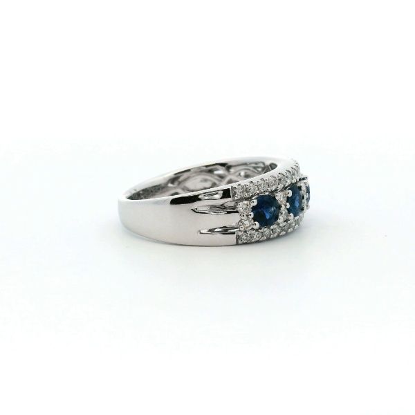 14KW Sapphire and Diamond Fashion Band Image 3 Kiefer Jewelers Lutz, FL