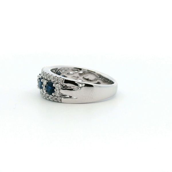 14KW Sapphire and Diamond Fashion Band Image 4 Kiefer Jewelers Lutz, FL