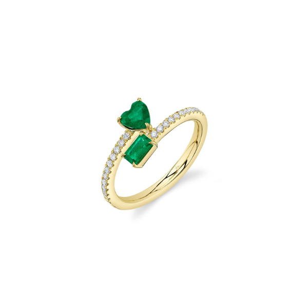14KY Emerald Diamond Bypass Ring by Shy Creation Kiefer Jewelers Lutz, FL