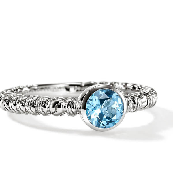 SS Heishi Swiss Blue Topaz Ring by John Hardy Image 2 Kiefer Jewelers Lutz, FL