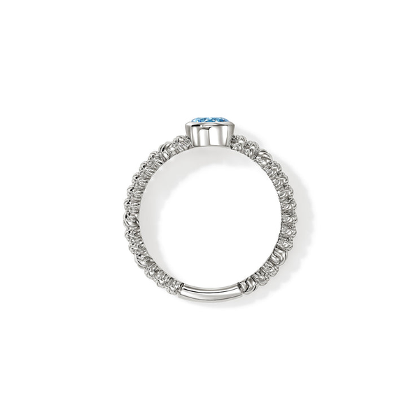 SS Heishi Swiss Blue Topaz Ring by John Hardy Image 4 Kiefer Jewelers Lutz, FL