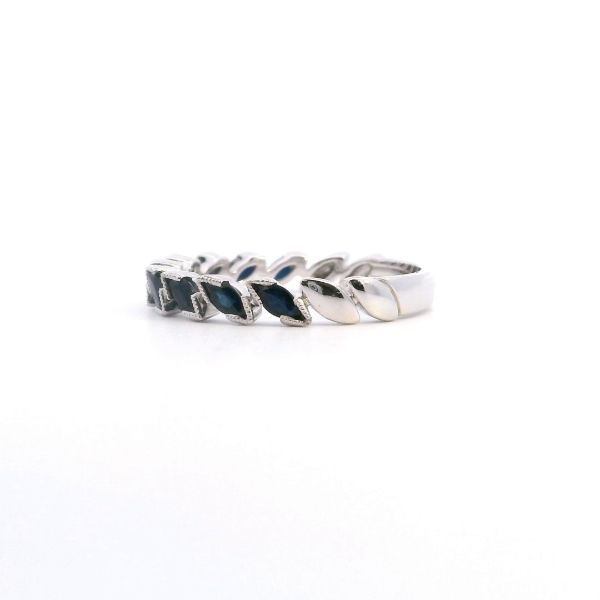 14KW Marquise Sapphire Stackable Band Image 3 Kiefer Jewelers Lutz, FL