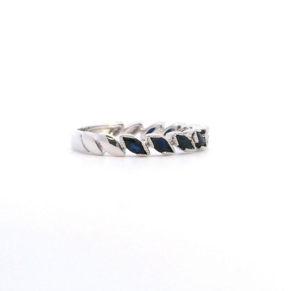 14KW Marquise Sapphire Stackable Band Image 4 Kiefer Jewelers Lutz, FL