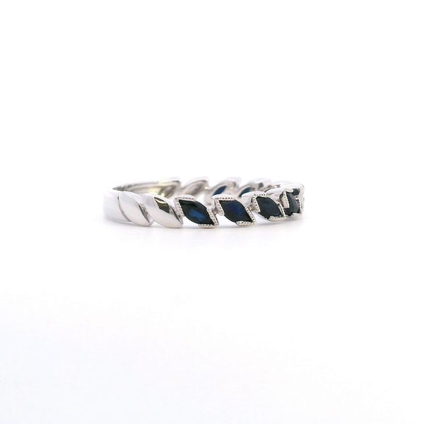 14KW Marquise Sapphire Stackable Band Image 4 Kiefer Jewelers Lutz, FL