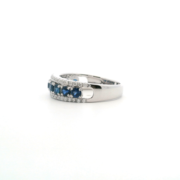 14KW Sapphire and Diamond Fashion Band Image 3 Kiefer Jewelers Lutz, FL
