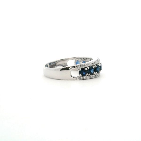 14KW Sapphire and Diamond Fashion Band Image 4 Kiefer Jewelers Lutz, FL