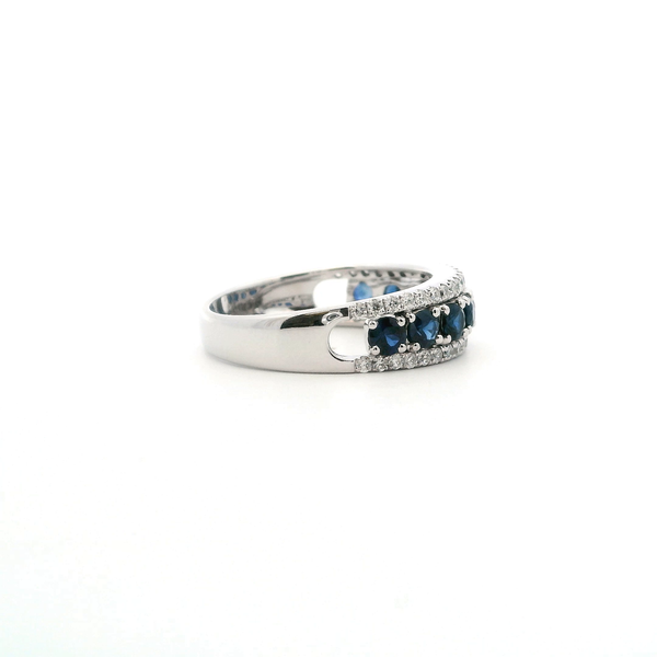 14KW Sapphire and Diamond Fashion Band Image 4 Kiefer Jewelers Lutz, FL