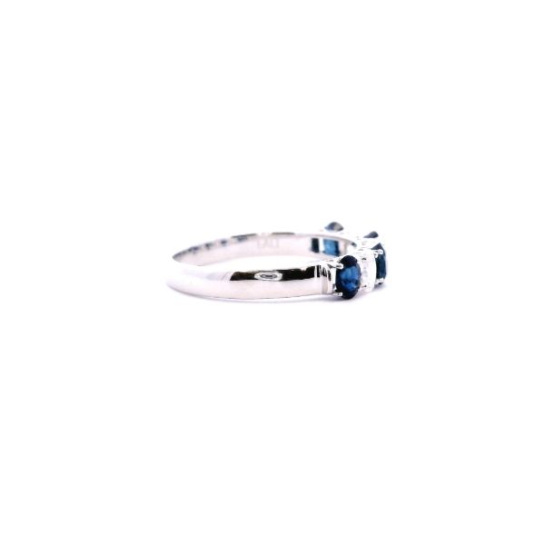 14KW Oval Sapphire and Diamond Band Image 4 Kiefer Jewelers Lutz, FL